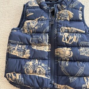 GAP Kids Blue Vest with Construction Print